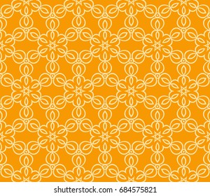 Seamless floral pattern. vector illustration. orange color. For design, wallpaper, background fills, fill, card, banner, flyer. Ethnic ornament