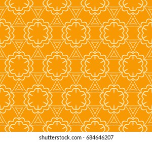 Seamless floral pattern. vector illustration. orange color. For design, wallpaper, background fills, fill, card, banner, flyer. Ethnic ornament