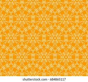 Seamless floral pattern. vector illustration. orange color. For design, wallpaper, background fills, fill, card, banner, flyer. Ethnic ornament