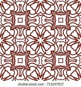 Seamless floral pattern. Vector illustration. Geometric leaf ornament. For background, print