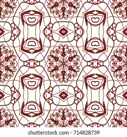 Seamless floral pattern. Vector illustration. Geometric leaf ornament. For background, print