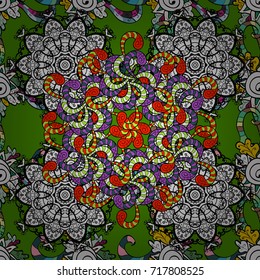 Seamless Floral Pattern in Vector illustration. Colour Spring Theme seamless pattern Background. Flat Flower Elements Design. Fancy fabric pattern.