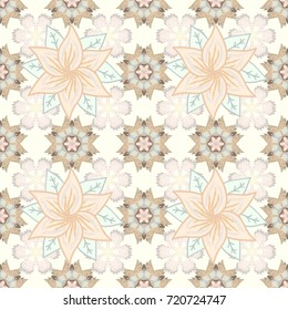 Seamless Floral Pattern in Vector illustration. Flat Flower Elements Design. Fancy fabric pattern. Colour Spring Theme seamless pattern Background.
