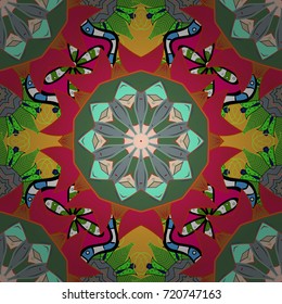 Seamless Floral Pattern in Vector illustration. Flat Flower Elements Design. Fancy fabric pattern. Colour Spring Theme seamless pattern Background.