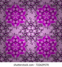 Seamless Floral Pattern in Vector illustration. Flowers on neutral, magenta and pink colors.