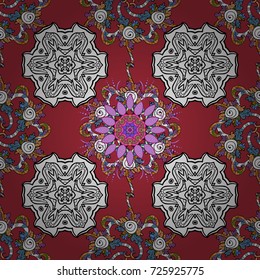 Seamless Floral Pattern in Vector illustration. Flat Flower Elements Design. Fancy fabric pattern. Colour Spring Theme seamless pattern Background.