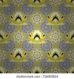 Seamless Floral Pattern in Vector illustration. Colour Spring Theme seamless pattern Background. Flat Flower Elements Design. Flowers on neutral, white and beige colors.