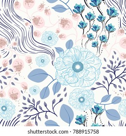 Seamless floral pattern vector illustration.