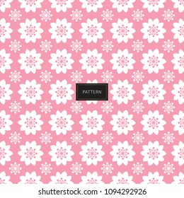 Seamless floral pattern in vector. Inspiration from sakura flower pink and white color.illustration.