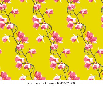 Seamless Floral Pattern in vector. Magnolia pattern