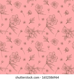 Seamless Floral Pattern in vector. The motif is inspired by flowers in Indonesia called ''kenikir flowers''. Great for t-shirts, pillows, fabrics, wallpapers, backgrounds and more.