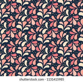 Seamless Floral Pattern. Vector Ornament Background. Abstract Vintage Texture.