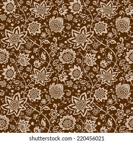 Seamless floral pattern. Vector ornamental background. Abstract  texture with flowers.