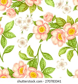 Seamless floral pattern. Vector. Peonies.