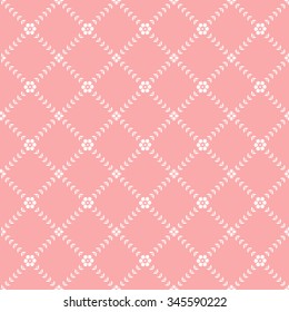 Seamless floral pattern. Vector pink and white background.
