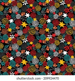 Seamless floral pattern. Vector repeated background. 