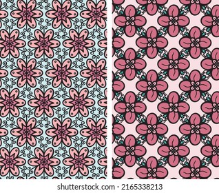 seamless floral pattern vector set