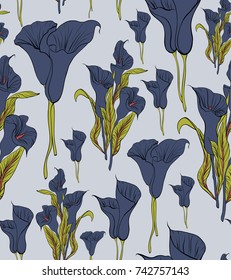 Patrón floral transparente en el vector. Colores de tendencia otoño de 2017