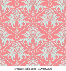 Seamless floral pattern. Vector vintage damask background.
