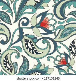 Seamless floral pattern. Vector vintage background.