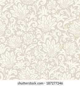 Seamless floral pattern. Vector vintage background. Abstract texture with flowers. 