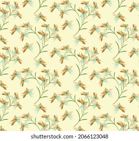 Patrón floral sin soldadura, fondo vectorial de flores repetidas, uso ilustrativo para textiles, papel pintado, telas de algodón, ropa, papel impreso, cubiertas, raspado, envoltura de regalo, proyecto, papel envolvente.