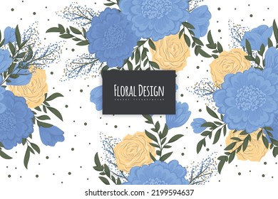 Patrón floral sin foco en el vector. Plantilla de fondo de escritorio