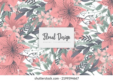 Seamless Floral Pattern in vector. Wallpaper template