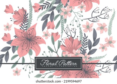 Seamless Floral Pattern in vector. Wallpaper template