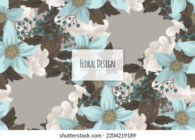 Seamless Floral Pattern in vector. Wallpaper template