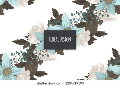 Patrón floral sin foco en el vector. Plantilla de fondo de escritorio