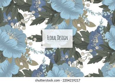 Patrón floral sin foco en el vector. Plantilla de fondo de escritorio