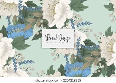 Seamless Floral Pattern in vector. Wallpaper template