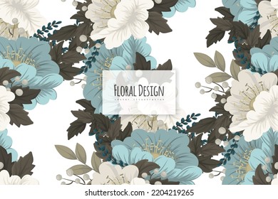 Seamless Floral Pattern in vector. Wallpaper template