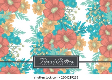 Patrón floral sin foco en el vector. Plantilla de fondo de escritorio