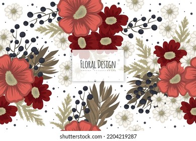 Seamless Floral Pattern in vector. Wallpaper template