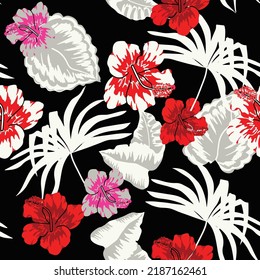 Seamless Floral Pattern in vector.Vector seamless pattern collection.Wild flowers, leaves, branches, candies repeat pattern design set.seamless floral pattern.Handmade. Wallpaper, fabric or design.