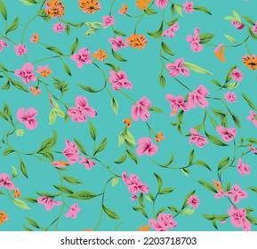 Seamless Floral Pattern in vector.Vector seamless pattern collection.Wild flowers, leaves, branches, candies repeat pattern design set.seamless floral pattern.Handmade. Wallpaper, fabric or design of