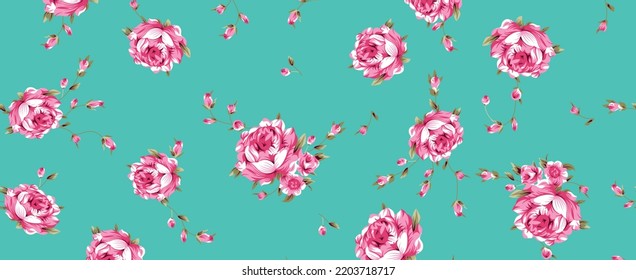 Seamless Floral Pattern in vector.Vector seamless pattern collection.Wild flowers, leaves, branches, candies repeat pattern design set.seamless floral pattern.Handmade. Wallpaper, fabric or design of