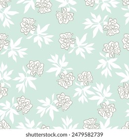 Seamless Floral Pattern in vector.Vector seamless pattern collection.Wild flowers, leaves, branches, candies repeat pattern design set.seamless floral pattern.Handmade. Wallpaper, fabric or design of