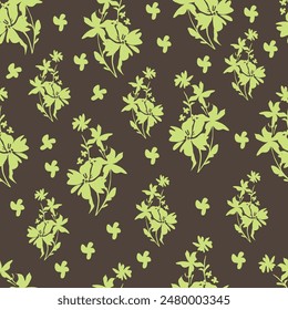 Seamless Floral Pattern in vector.Vector seamless pattern collection.Wild flowers, leaves, branches, candies repeat pattern design set.seamless floral pattern.Handmade. Wallpaper, fabric or design of