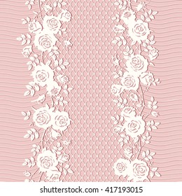 Seamless Floral Pattern Veil Roses Leaves Stock Vector (Royalty Free ...