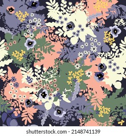 seamless floral pattern, vetor design for paper, fabric and other surface