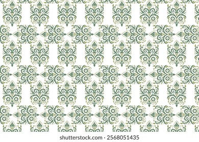 seamless floral pattern with vintage abstract botanical motifs and ethnic ikat designs for textile, fabric, wallpaper, and fashion design
