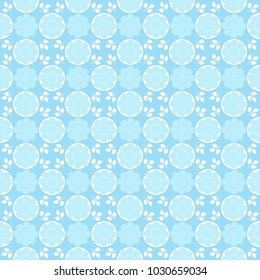 Seamless floral pattern, vintage background in blue tones