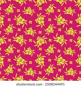 Padrão floral contínuo, fundo vintage