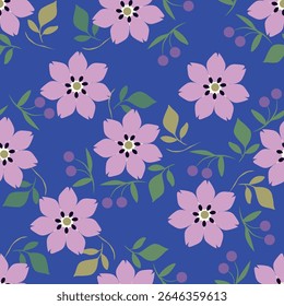 Patrón floral sin fisuras, fondo vintage