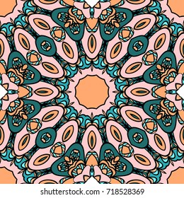 Seamless floral pattern. Vintage decorative elements. Hand drawn background. Perfect for printing on fabric or paper. vector illustration