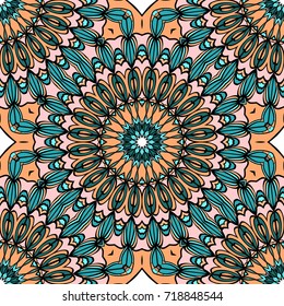 Seamless floral pattern. Vintage decorative elements. Hand drawn background. Perfect for printing on fabric or paper. vector illustration