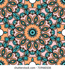 Seamless floral pattern. Vintage decorative elements. Hand drawn background. Perfect for printing on fabric or paper. vector illustration